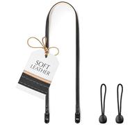 C Coiro Slim Leather Camera Strap with Quick Release, Neck Adjustable Camera Shoulder Strap DSLR SLR Compatible with Fuji Sony Nikon Leica Canon, Padded/Black