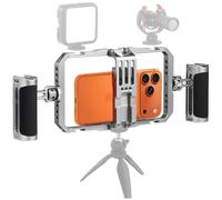 C Coiro Universal Smartphone Phone Cage with Leather Shoulder Strap, Phone Stabilizer for Video Recording and Vlogging for iPhone 17 16 15 for Samsung for Pixel and Other Android Phones