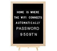 C CRYSTAL LEMON Large Letter Board, Pre-cut Letters Numbers & Symbols, Felt Letter Board, 30x40 cm, Changeable Wooden Message Board Sign, Wood Frame, Wall Mount, with Display Stand (Black)