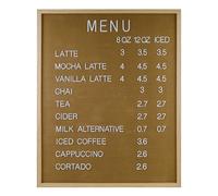 C CRYSTAL LEMON Letter Board 61 × 76 cm - Cappuccino - 966 Felt Letters - Large Letter Board Sign - Menu Board for Restaurant or Food Truck - Board with Letters Changeable - Felt Letter Board