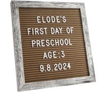 C CRYSTAL LEMON Rustic Cappuccino Felt Letter Board 10x10in - Includes 336 Letterboard Letters, Symbols & Emojis - Changeable Word Board with Letters for Home, Office, Baby Showers & Events