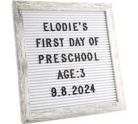 C Crystal Lemon Rustic White 25×25 cm Felt Letter Board with Wooden Frame - Includes 336 Pre-Cut Letters, Numbers & Symbols - Changeable Message Board Sign with Wall Mount & Display Stand