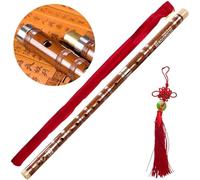 C/D/E/F/G key Flute Dizi Bitter Bamboo Pluggable Traditional Handmade Chinese Musical Woodwind Instrument Study Level Performance (Color : Brown, Size : E key)
