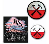 C&D Visionary 3 Piece Pink Floyd Sticker, Patch, Button Set, Red, Black