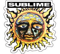 C&D Visionary Sublime Sun Logo Sticker, Yellow, Vinyl, Retro, Decal, Sun Logo, Waterproof, Indoor, 5x5 Inches, Single Use