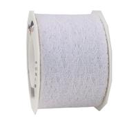 C.E. Pattberg DERBY Decorative Ribbon in White, 27 yards of Lace Ribbon for Gift Wrapping, 2.8 inches width, Accessories for Decoration & Handicrafts, Decoration Tape for Wrapping Presents