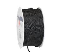C.E. Pattberg Mosel Cord in Black, 55 Yards of Braided Cord for Gifts, Parcels & Presents, 0.08 inches Width, Accessories for Decoration and Handicrafts, Tearproof Tape for Gift Wrapping