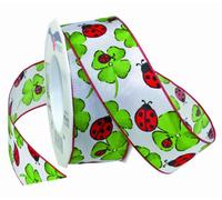 C.E. Pattberg Präsent - Coccinella Wired Ribbon Red-Green-White 40 mm width, 20 m length