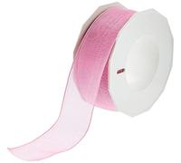 C.E. Pattberg Präsent - Four Seasons Organza wired edge Ribbon Dusty Rose 40 mm width, 25 m length