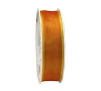 C.E. Pattberg Präsent - Four Seasons Organza wired edge Ribbon Orange 25 mm width, 25 m length
