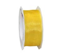 C.E. Pattberg Präsent - Four Seasons Organza wired edge Ribbon Yellow 40 mm width, 25 m length