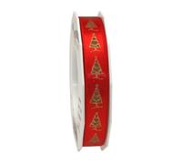 C.E. Pattberg Präsent - Kärnten Printed Satin Ribbon Red 15 mm width, 20 m length