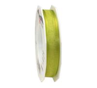 C.E. Pattberg Präsent - Marseille Wired Organza Ribbon Lime Green 15 mm width, 25 m length
