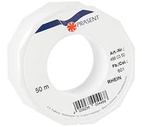 C.E. Pattberg RHEIN Cord Ribbon - white, 50 m Braided Cord For Wrapping Gifts, Parcels, And Presents, 3 mm Width, Accessories For Decorating and Handicrafts - Tear-Resistant Decorative Cord