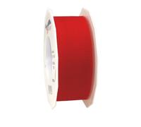 C.E. Pattberg VERONA Decoration Ribbon - red, 50 m Tulle Band For Wrapping And Decorating, 40 mm Width, Elegant Ribbon For Easter Decorations, Baby Showers, Christmas, Wedding, And Car Decoration