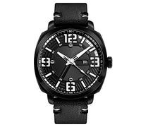 C-ET High Quality,Waterproof, Men's Watch, Black Belt Watch, Blue Pointer, Waterproof Calendar Non-Mechanical Watch, Trend Men's Watch, Vintage Student Quartz Watch - Men's,Outdoor,Workplace