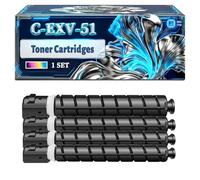 C-EXV-51 Toner Cartridges Compatible for Canon imageRUNNER Advance C5500 C5535i C5550i C5535 C5540i C5560i Printers, With Chip Large Capacity 43000 Pages (4-Pack BK/C/M/Y)