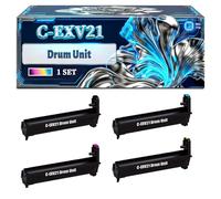 C-EXV21 Drum Unit Compatible for Canon iR ADVANCE C3080i iRC2380i iRC2880 iRC2880i iRC3380 iRC3380e iRC3380i iRC3380Ne iRC3580Ne Printers, With Chip Large Capacity 77000 Pages (4-Pack BK/C/M/Y)