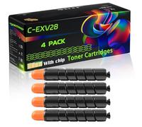 C-EXV28 Compatible for Canon Toner Cartridges with Chip ImageRUNNER Advance IR-C5250 IR-C5250i IR-C5255 IR-C5255i IRC-5045 IRC-5045i IRC-5051 Printers (4 Pack Black)