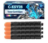 C-EXV28 Toner Cartridges Compatible for Canon ImageRUNNER Advance IR-C5250 IR-C5250i IR-C5255 IR-C5255i IRC-5045 IRC-5045i IRC-5051 Printers (4-Pack BK/C/M/Y)