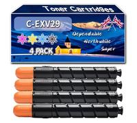 C-EXV29 Toner Cartridges Compatible for Canon iR ADVANCE C5240i iRC5030 iRC5030i iRC5035 iRC5035i iRC5235i Printers, High-Definition Printing Effect with Chip, 46000 Pages (4-Pack BK/C/M/Y)