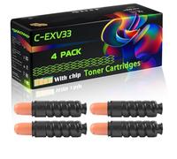 C-EXV33 Compatible for Canon Toner Cartridges with Chip IR 2520 IR 25251 IR 25201 IR 2530 IR 2525 IR Printers (4 Pack Black)
