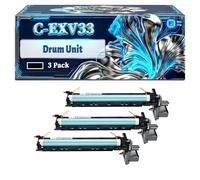 C-EXV33 Drum Unit Compatible for Canon iR2520 iR2520i iR2525 iR2525i iR2535 iR2535i iR2545 iR2545i Printers, With Chip Large Capacity 60000 Pages (3 Pack Black)