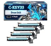 C-EXV33 Drum Unit Compatible for Canon iR2520 iR2520i iR2525 iR2525i iR2535 iR2535i iR2545 iR2545i Printers, With Chip Large Capacity 60000 Pages (4 Pack Black)