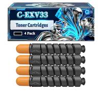 C-EXV33 Toner Cartridges Compatible for Canon imageRUNNER 2520 2525 2530 Printers, With Chip Large Capacity 24600 Pages (4 Pack Black)