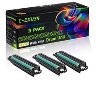 C-EXV34 Compatible for Canon Drum Unit with Chip Imagerunner Advance C2030L C2225I Imagerunner C2030 IR C20201 IR Printers (3 Pack Black)