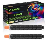 C-EXV34 Compatible for Canon Toner Cartridges with Chip ImageRUNNER Advance IRC-2030i IRC-2030L IR-C2220i IR-C2220L IR-C2225i Printers (2 Pack Black)