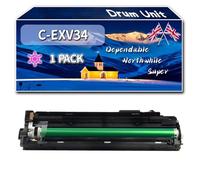 C-EXV34 Drum Unit Compatible for Canon iR ADVANCE C2020i C2020L C2025i C2030i C2030L C2220i C2220L Printers, High-Definition Printing Effect with Chip, 70000 Pages (1 Pack Magenta)