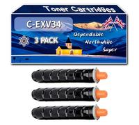 C-EXV34 Toner Cartridges Compatible for Canon iR ADVANCE C2225i C2230i iRC2020 iRC2020i iRC2020L iRC2025i Printers, High-Definition Printing Effect with Chip, 33000 Pages (3 Pack Black)