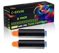 C-EXV36 Compatible for Canon Toner Cartridges with Chip ImageRUNNER Advance IR-6055i IR-6065 IR-6075 Printers (2-Pack Black)