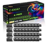 C-EXV47 Compatible for Canon Toner Cartridges with Chip ImageRUNNER IR-C250i IR-C255i IR-C350i IR-C350if IR-C350P IR-C351if IR-C355i IR-C355ifc Printers (4 Pack Black)
