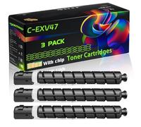 C-EXV47 Compatible for Canon Toner Cartridges with Chip ImageRUNNER IR-C250i IR-C255i IR-C350i IR-C350if IR-C350P IR-C351if IR-C355i IR-C355ifc Printers (3 Pack Black)