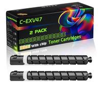 C-EXV47 Compatible for Canon Toner Cartridges with Chip ImageRUNNER IR-C250i IR-C255i IR-C350i IR-C350if IR-C350P IR-C351if IR-C355i IR-C355ifc Printers (2 Pack Black)