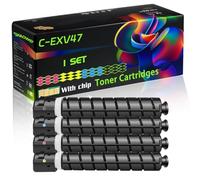 C-EXV47 Compatible for Canon Toner Cartridges with Chip ImageRUNNER IR-C250i IR-C255i IR-C350i IR-C350if IR-C350P IR-C351if IR-C355i IR-C355ifc Printers (4-Pack BK/C/M/Y)