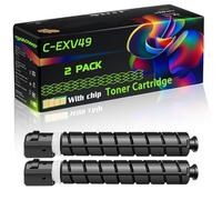 C-EXV49 Compatible for Canon Toner Cartridge with Chip ImageRUNNER Advance C3300i C3530i C3330i C3520i IR-C3325i IR-C3525i IR-C3320i Printer (2 Pack Black)