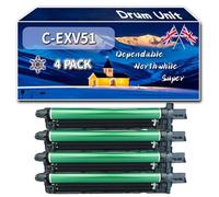 C-EXV51 Drum Unit Compatible for Canon IR-ADV C 5700 Series C5735iDX C5740iDX C5750iDX C5760iDX Printers, High-Definition Printing Effect with Chip, 80000 Pages (4 Pack Black)
