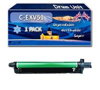 C-EXV51 Drum Unit Compatible for Canon IR-ADV DXC5700 Series DXC5735i DXC5740i DXC5750i DXC5760i Printers, High-Definition Printing Effect with Chip, 80000 Pages (1 Pack Cyan)