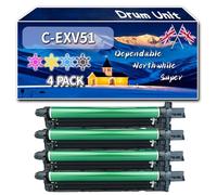 C-EXV51 Drum Unit Compatible for Canon IR Advance C 5500 ES C 5500 II C 5500 Series C 5535 C 5535 i C 5540 i C 5550 F Printers (4-Pack BK/C/M/Y)