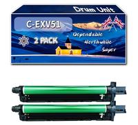 C-EXV51 Drum Unit Compatible for Canon IR-C5500 IR-C5500Series IR-C5535 IR-C5535i IR-C5540i IR-C5550i IR-C5560i Printers, High-Definition Printing Effect with Chip, 80000 Pages (2 Pack Black)