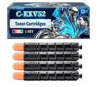 C-EXV52 Toner Cartridges Compatible for Canon IRC2570i IRC7565i Printers, With Chip Large Capacity 92000 Pages (4-Pack BK/C/M/Y)