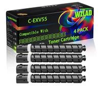 C-EXV55 Compatible for Canon Toner Cartridge with Chip imageRUNNER ADVANCE DXC257 DXC257i DXC357 DXC357 Printers (4 Pack Black)