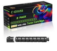 C-EXV55 Compatible for Canon Toner Cartridge with Chip imageRUNNER ADVANCE DXC257 DXC257i DXC357 DXC357 Printers (2 Pack Black)