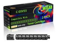 C-EXV55 Compatible for Canon Toner Cartridge with Chip imageRUNNER ADVANCE DXC257 DXC257i DXC357 DXC357 Printers (2 Pack Black)