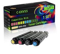 C-EXV55 Compatible for Canon Toner Cartridge with Chip imageRUNNER ADVANCE DXC257 DXC257i DXC357 DXC357 Printers (4-Pack BK/C/M/Y)
