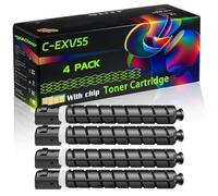 C-EXV55 Compatible for Canon Toner Cartridge with Chip imageRUNNER ADVANCE DXC257 DXC257i DXC357 DXC357 Printers (4 Pack Black)