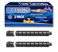 C-EXV55 Toner Cartridges Compatible for Canon imageRUNNER ADVANCE DX C257 DX C257i C357 C357i C357P Printers, High-Definition Printing Effect with Chip, 28000 Pages (2 Pack Black)